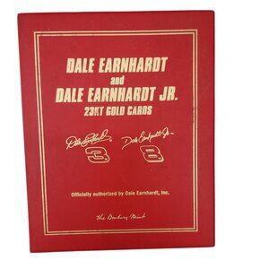 Dale Earnhardt Sr Jr 23 kt Gold Cards Danbury Mint Rare Red Book